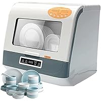 Lfhelper Portable Countertop Dishwashers, 4 Washing Programs with LED Display and Air-Drying Function 6-Liter Built-in…