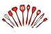 Silicone Kitchen Cooking Utensils w Bamboo Holder- 10 Pc Gourmet Non-Stick, Heat Resistant, Premium Kitchen Tools Set- Spatula, Spoon, Slotted Spoon, Tongs, Basting Brush, Whisk, Ladle- Host Gift