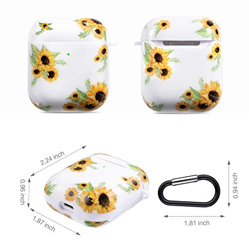Cutebricase AirPods Case Silicone Protective Cover for Apple AirPods 2 & 1 Compatible with Wireless Charging(Sunflower)