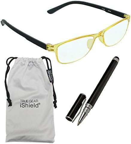 True Gear iShield Anti Reflective Coated Reading Glasses - Ultra Thin Frame (+2.00) - Yellow/Black