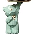 ANKICK Storage Tray Statue Key Holder Figurine, Candy Jewelry Earrings Lipsticks Tray, Cute Bear Statues with Dish, Bear Sculptures Key Bowl Dish Decorative Trays for Home & Office Decor