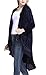 Urban CoCo Women's Long Sleeve Velvet Cardigan Coat with Asymmetric Chiffon Hem (XL, Navy)
