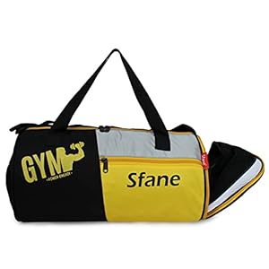 Sfane Sports Duffle/Gym Bag for Men & Women with Extra Shoe Compartment (Black)
