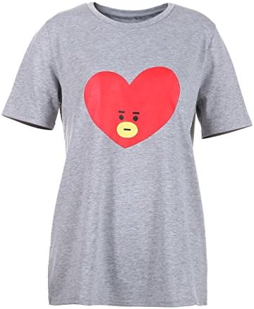 Diau Charn BTS BT-21 Bangtan Boys Fashion Shirt Cartoon Couples T-Shirt Short Sleeves Summer Trendy (Tata, M)