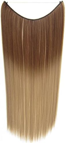 Flip In Synthetic Heat Resistance Dip Dye Straight Hair Extension Secret Miracle Two Tone Hair Wire 22" No Clip 50g 1pc (10T16)