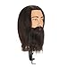 Traininghead 8-10'' Male Mannequin Head 100% Human Hair Hairdresser Salon Training Practice Head Manikin Cosmetology Doll Head With Clamp Stand (Black)