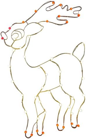 4' Commercial Size Lighted Reindeer Christmas Window Silhoette Decoration