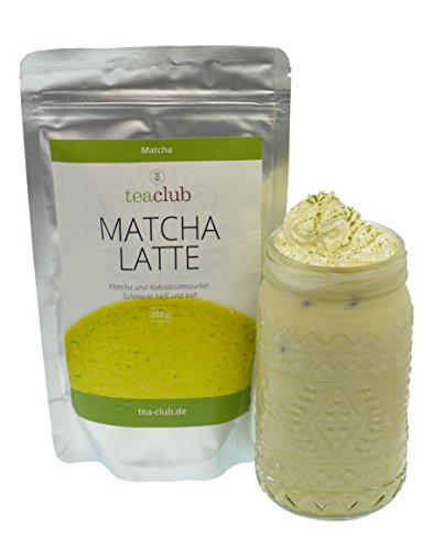 MATCHA LATTE MIX mit 20% Matcha Tee Pulver und Kokosblütenzucker 200g, Vegan Glutenfrei, Grüntee-Pulver mit Koskosblütenzucker, TeaClub – Bild 6