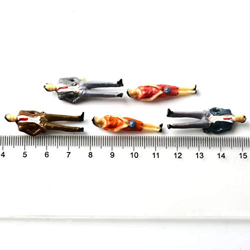 Iceyon 50pcs Scale Model People Painted Passenger Figures Train Architectural Diorama Miniature Scenery Layout (Mixed Poses 1:50)
