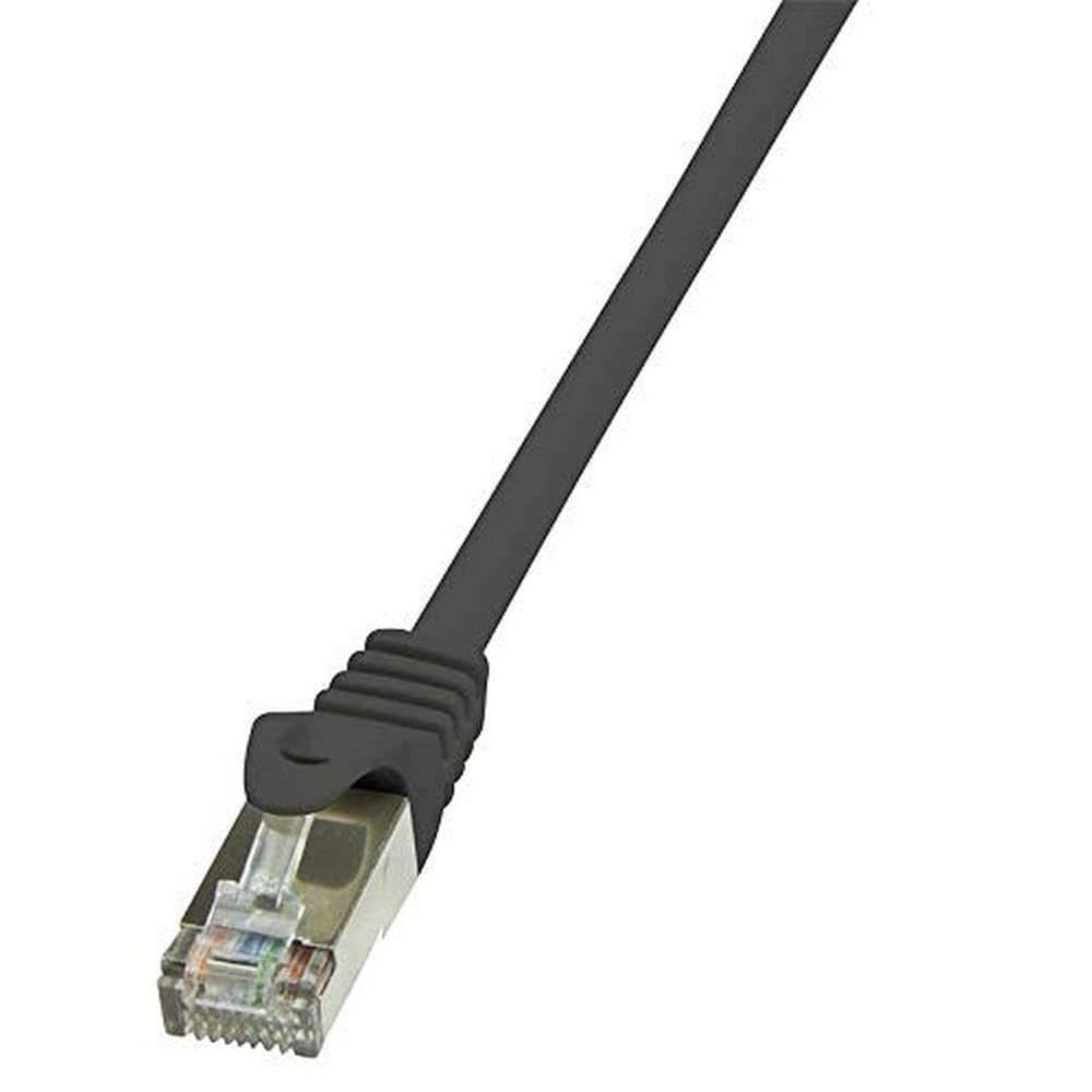 LogiLink CP1023S CAT5e F/UTP Patch Cable, 0.5 Meter Length, Black, Black, 0.50 Meter Length