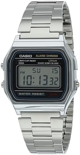 Casio Men's Grey Dial Stainless Steel Digital Watch A158WA-1DF