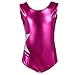 Arshiner Girls' Gymnastics Solid Sparkle Leotard One-piece suits Rose Red 120(Age for 4-5Y)