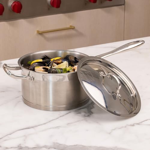 Lagostina Moderna 12-Piece Stainless Steel Cookware Set, Commercial Capsule Base, Induction Safe Pots and Pan Set Includes Saucepan, Casserole, Dutch Oven & Lids, Oven Safe up to 400°F / 204ºC