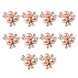Prettyia 10Pcs Cute Fashion Jewelry Crystal Rhinestone Flowered Pearl Button Necklace Ornaments Hair Band Decors Earrings Supply Rose Gold