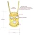 Xusamss Hip Hop Stainless Steel Crystal Mask Pendant Chain Necklace,27inches