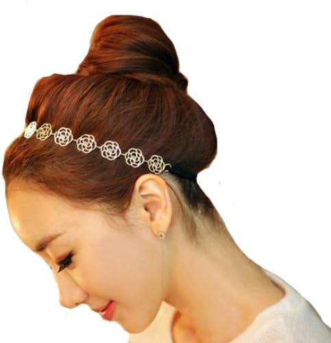Amazon カメリアがとっても可愛いヘアバンド カチューシャ カチューム ゴールド 花 ヘアアクセサリー Dc 525 カチューシャ ヘアバンド 通販