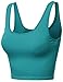 Basic Solid Sleeveless Crop Tank Tops Turquoise Size M
