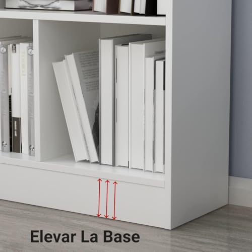 Librero de 10 Compartimentos, 3 Repisas Librero Organizador, Librería Vertical de Pie, Librería Cubby Sencilla Blanco Para Exposición, Almacenaje, para Sala,Oficina,Dormitorio, 120*104*24 CM