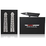 Balisong Butterfly Knife Trainer - Practice Folding Knife Set + Unsharpened Blade + Set of 2, Dragon and Silver with Spring Latch