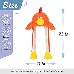 Hopearl Chicken Hat with Ears Moving Jumping Pop Up