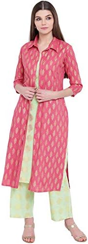 Khushal K Women's Rayon Printed Jacket Kurta With Palazzo Pant Set