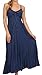 Sakkas Allie Stonewashed Embroidered Adjustable Spaghetti Straps Long Dress