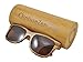 Zebra Wood Sunglasses, Wooden Sun Glasses for Men & Women, Trendy Unisex Shades (with Tea Colored Lenses)