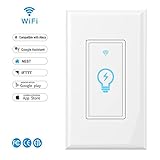  Smart Switch,LYASI Wi-Fi Light Switch In-wall Wireless Switch Compatible with Alexa,Google Home,Control Your Fixtures From Anywhere,Timing Function,Overload Protection,No Hub Required