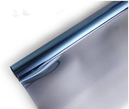 Uniquemystyle Window Film One Way Mirror Static Cling Heat Control Day Time Privacy Window Tint (23.6'' x 78.7'', Blue)