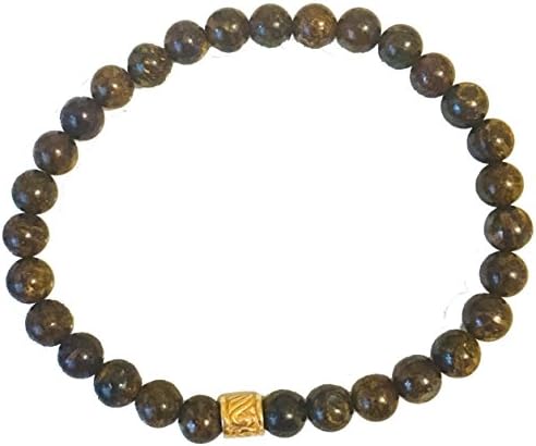 Unisex Bronzite Scroll Stretch Bracelet - Custom Sizes Available (8)