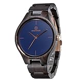 IWOODEN Ebony Wood Watch Analog Quartz Wrist Watch