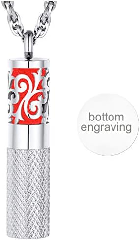 Supcare Aromatherapy Essential Oil Diffuser Necklace Personalized Pendant Stainless Steel, Free Engraving Custom Necklace for Men Women Unique Birthday Gift