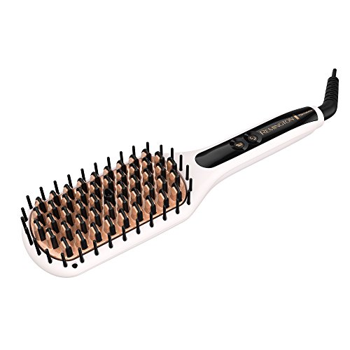 Remington Pro Thermaluxe 2-in-1 Heated Straightening Brush, Blush Pink, 1.8 Pound