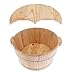 Fityle Solid Wooden Deep Foot Bath Barrel Feet Spa Bucket with Lid for Women Men Adult Kidsthumb 2