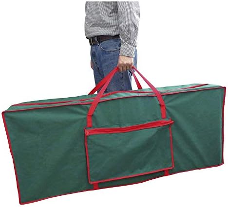 Large Artificial Christmas Tree Storage Bag Zip Zipper Organiser Case Fold Away Xmas Festive Handles Carry Portable Warehouse Green Red Fabric 125x30x50cm