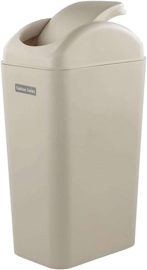 Obston Slim Plastic Trash Can for Narrow Spaces at Home or Office, Khaki: Industrial & Scientific