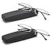 DOUBLETAKE Reading Glasses - 2 Pairs Compact Case Included Semi Rimless Readers