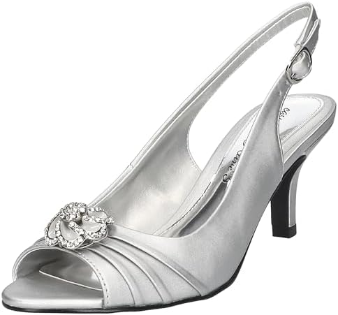 easy street flattery women's evening dress heels Amazon.com | Easy Street Women's, Flattery Evening Sandal Silver 6.5 N