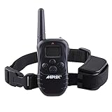 AGPtek® 300 Yard Rechargeable Dog Training Collar with LCD Digital Remote 100 Level Shock and 100 Level Vibration for Different Kinds of Dogs (black)