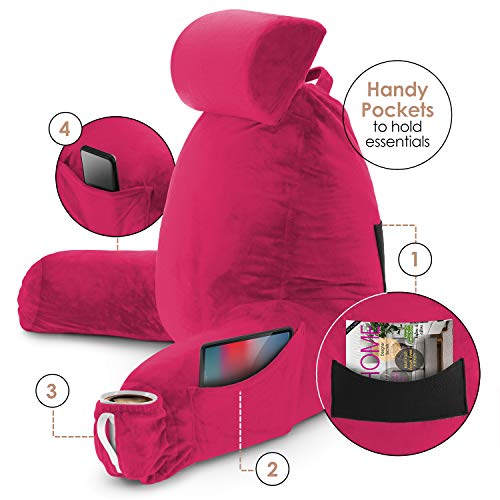 pink reading pillow