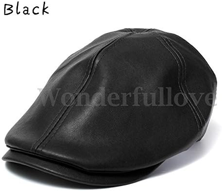 WANGSOAR Fashion Men Women Leather Ivy Cap Bonnet Newsboy Beret Cabbie Gatsby Flat Golf Hat