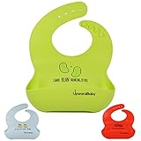UpwardBaby Bean Thinking Of You | Food Safe Waterproof Silicone Bib - Wipes Clean Easy | Soft Baby Bib Material Comfortable Mess Free Meals | Stain And Heat Resistant