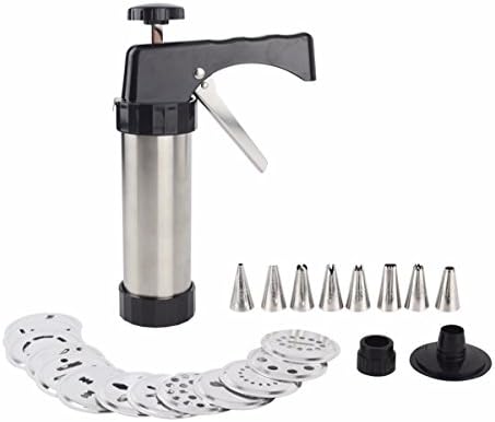 Cookie Press Kit Gun Machine Cookie Making Cake Decoration 13 Press Molds &amp; 8 Pastry Piping Nozzles Cookie Tool Biscuit Maker.