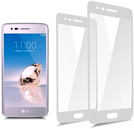 [2-Pack]Full Coverage Tempered Glass Screen Protector for LG Aristo/K8 2017/MS210/LV3 with Lifetime Replacement Warranty[Silver]