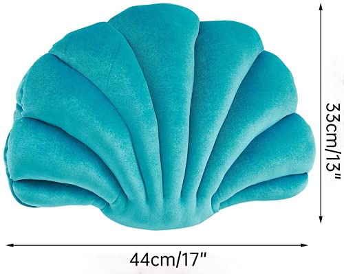 Fay Bless Seashell Throw Pillows for Couch,Outdoor Sea Shell Bed Pillows Decorative for Patio Furniture Sea Princess (Green,M)
