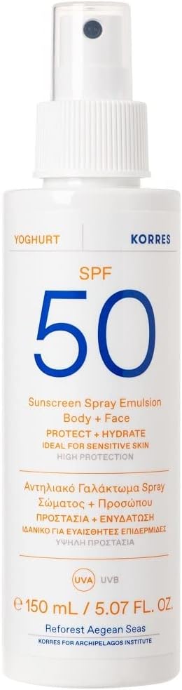 KORRES YOGHURT Sun Protection Spray Emulsion Face Body SPF50 150ml