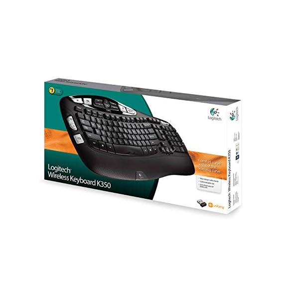 Logitech Wireless Keyboard K350, QWERTY UK English Layout - Black