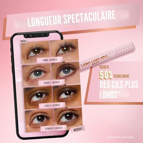 Calorie 2000 Calorie Long Lash Era Mascara Tubing Tubing pour cils visiblement plus longs, résistant aux taches Fb. 002 Black Brown