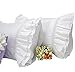 Queen's House Shams Cotton Lace White Pillowcases Set of 2-King Size,F