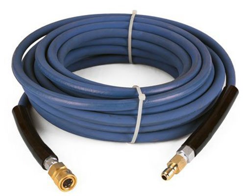 50 ft 3/8" Blue Non-Marking 4000psi Pressure Washer Hose With Couplers Installed